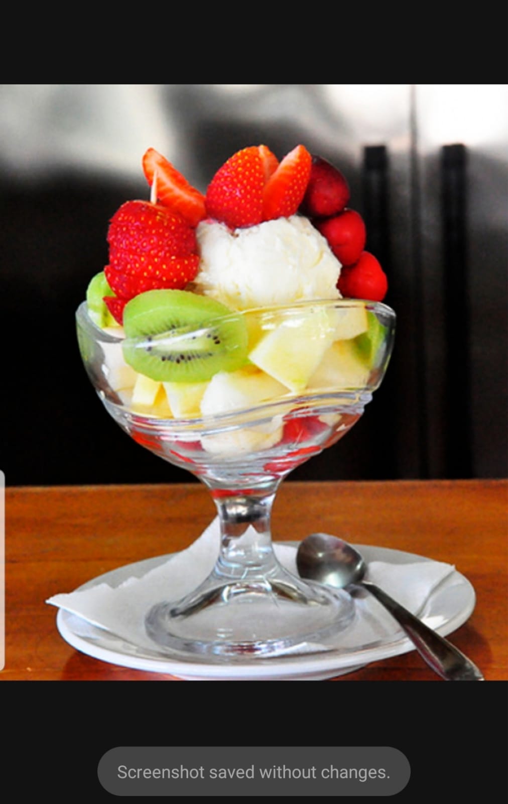 Fresh Fruit Salad with Ice cream